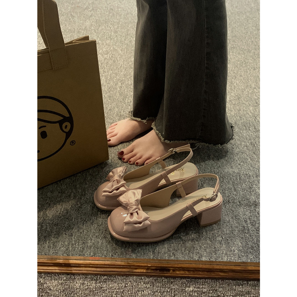 Giày Xăng Đan Mary Jane Quai Nơ Sau Lưng Phong Cách Retro 2023 Cho Bé Gái