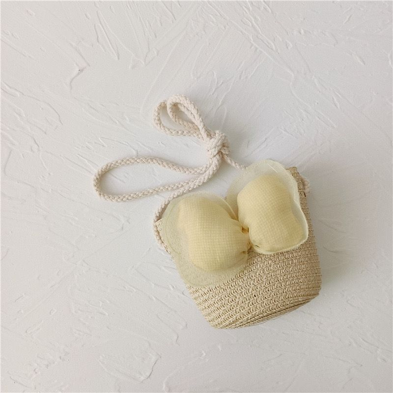 Túi Cói Mini Đính Ngọc Trai Dễ Thương Xinh Xắn Dành Cho Bé