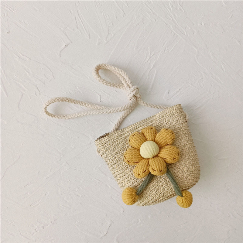 Túi Cói Mini Đính Ngọc Trai Dễ Thương Xinh Xắn Dành Cho Bé