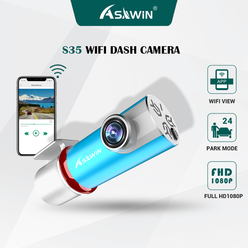 Camera hành trình ô tô Asawin s35 WiFi Full HD 1080P Máy ghi âm lái xe tự động
