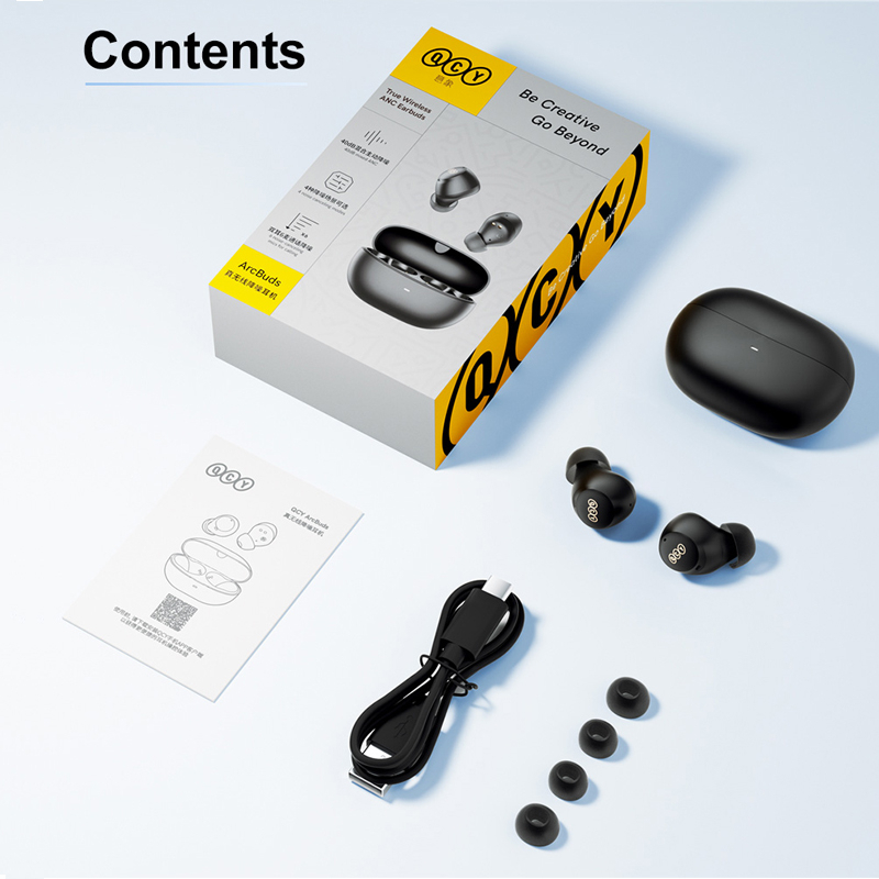 Tai Nghe Không Dây QCY HT07 ArcBuds ANC 40dB TWS 6 Mic ENC AI HD Kết Nối Bluetooth 5.2 HiFi Và Phụ Kiện