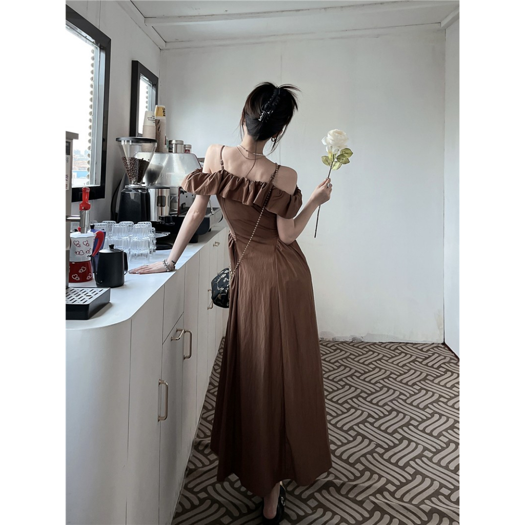 Đầm Hai Dây Dáng Dài Ôm Eo Thời Trang Mùa Hè Phong Cách Hàn Quốc Cổ Điển Dành Cho Nữ