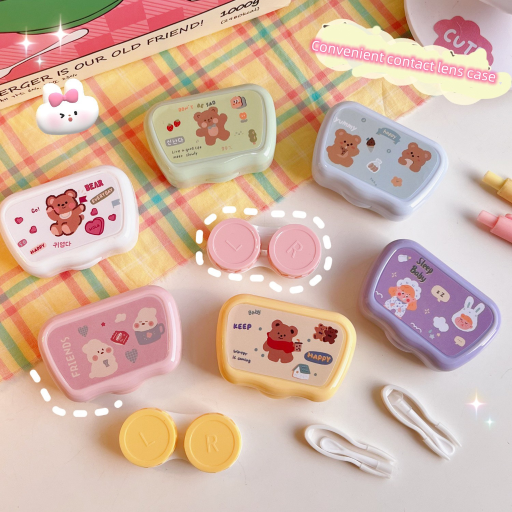 Hộp Đựng Kính Áp Tròng Màu Sắc Ngọt Ngào Phong Cách ins Cho Nữ