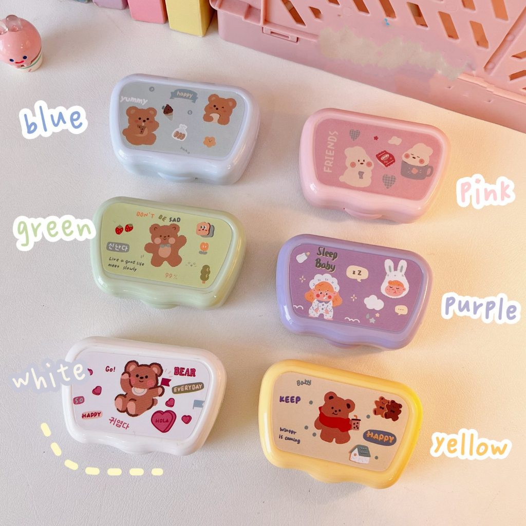 Hộp Đựng Kính Áp Tròng Màu Sắc Ngọt Ngào Phong Cách ins Cho Nữ