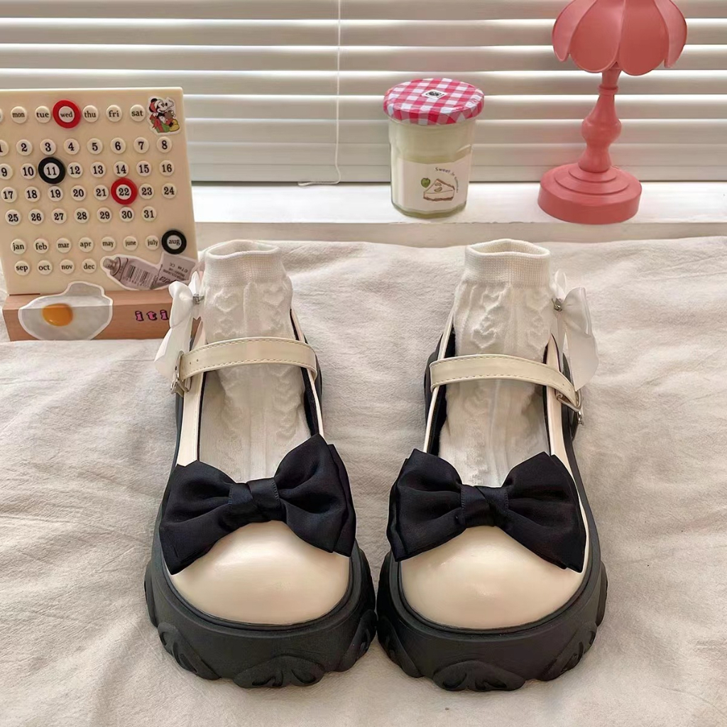 Giày Búp Bê Đính Nơ Phong Cách Lolita Nhật Bản