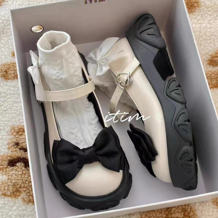 Giày Búp Bê Đính Nơ Phong Cách Lolita Nhật Bản