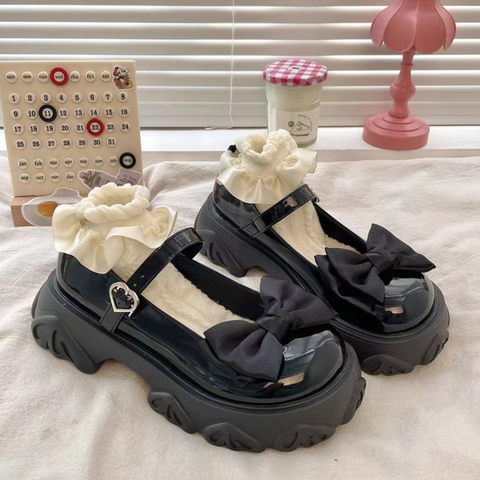 Giày Búp Bê Đính Nơ Phong Cách Lolita Nhật Bản