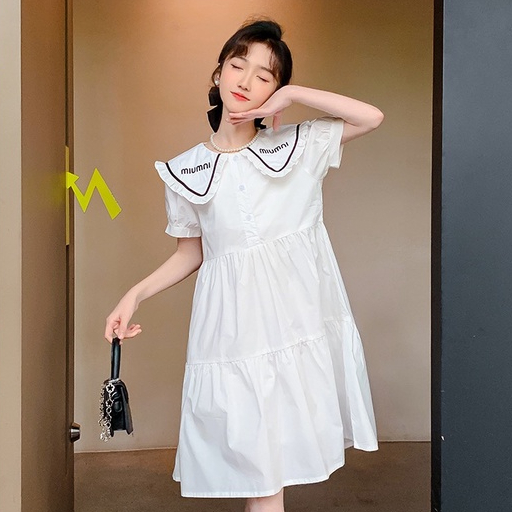 Đầm Công Chúa Mùa Hè Tay Cộc Phong Cách Hàn Quốc Cho Bé Gái 3-14 Tuổi