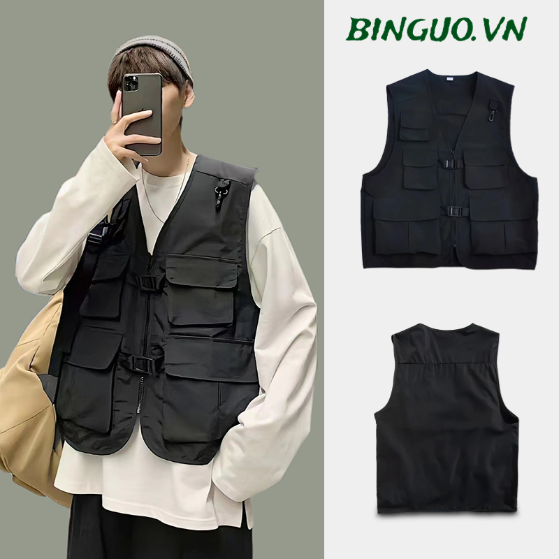Áo Khoác Hiphop Không Tay Thời Trang Size S-3XL