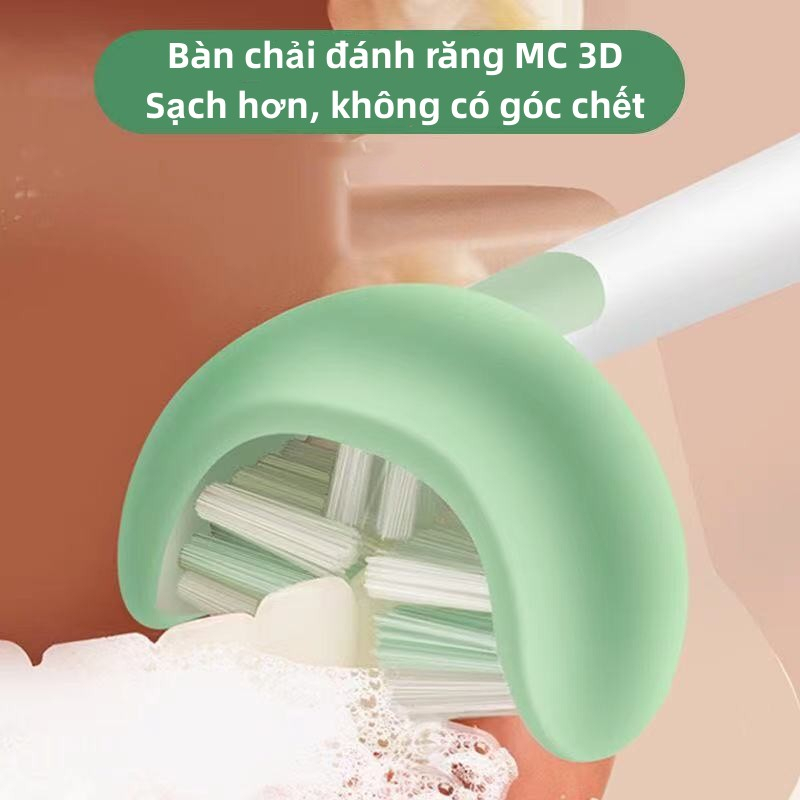 Bàn Chải Đánh Răng 3 Mặt 3 Mặt Hình Chữ U Mềm Mại Không Gây Đau Cho Bé Từ 2-15 Tuổi