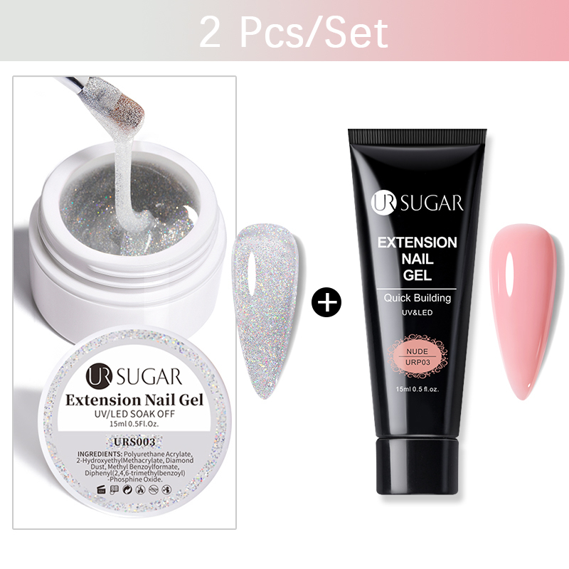 Bộ 2 Gel Nối Dài Móng Tay UV Mềm Trong Suốt Nhanh Chóng
