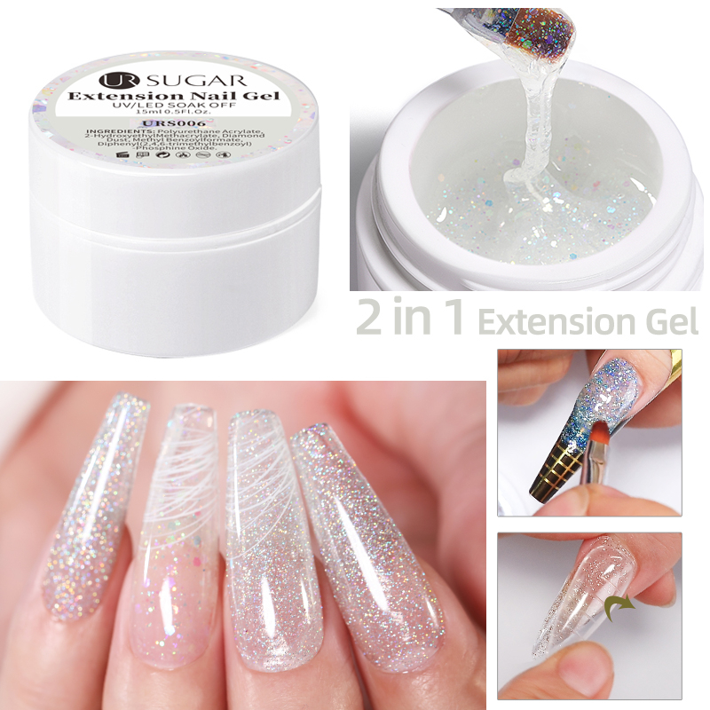 Bộ 2 Gel Nối Dài Móng Tay UV Mềm Trong Suốt Nhanh Chóng