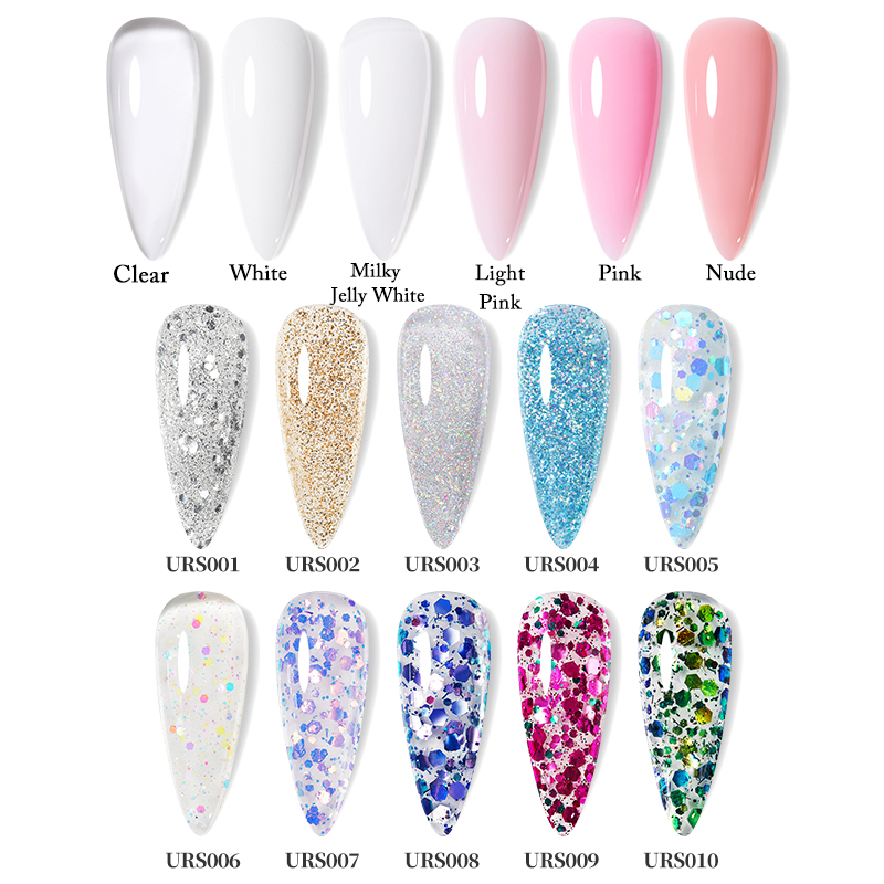 Bộ 2 Gel Nối Dài Móng Tay UV Mềm Trong Suốt Nhanh Chóng