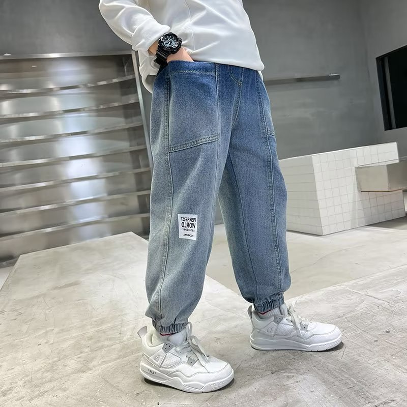 Meason（5-13 tuổi ）Quần jean phong cách Harajuku bé trai  Quần thời trang bé trai Quần legging bé trai