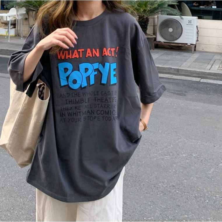 Áo Thun Tay Ngắn Dáng Rộng Dễ Thương Thời Trang Mùa Hè Phong Cách Hàn Quốc Cho Nữ