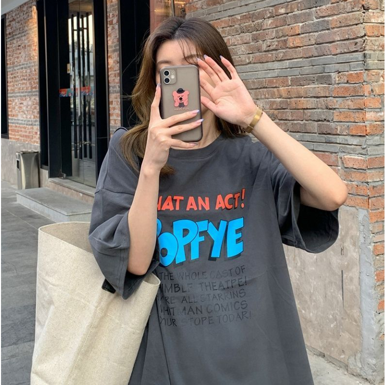 Áo Thun Tay Ngắn Dáng Rộng Dễ Thương Thời Trang Mùa Hè Phong Cách Hàn Quốc Cho Nữ