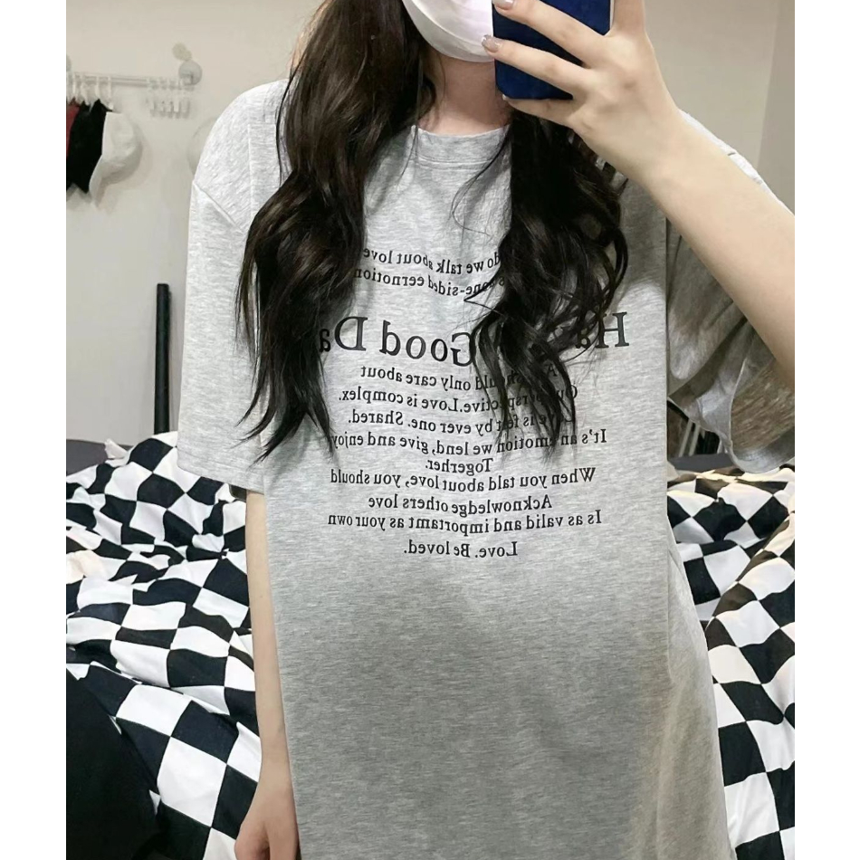 Áo Thun Ngắn Tay Dáng Rộng Thời Trang Mùa Hè Giản Dị Dễ Phối Đồ Dành Cho Học Sinh