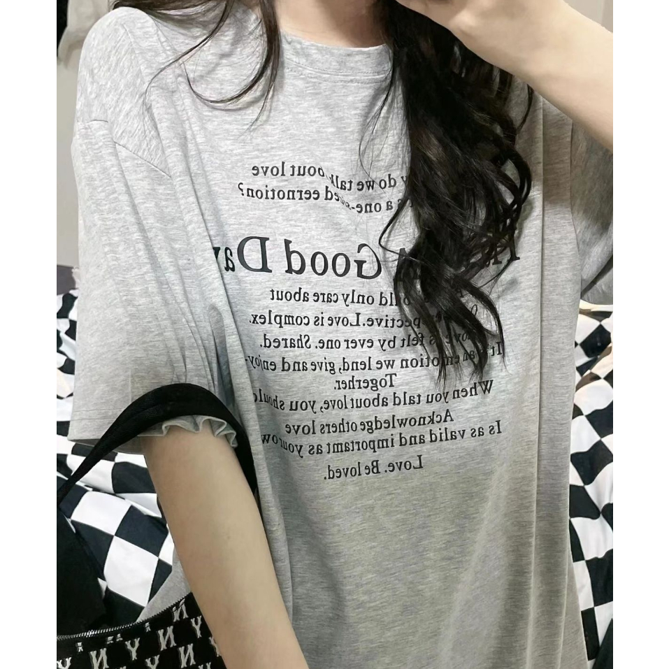 Áo Thun Ngắn Tay Dáng Rộng Thời Trang Mùa Hè Giản Dị Dễ Phối Đồ Dành Cho Học Sinh