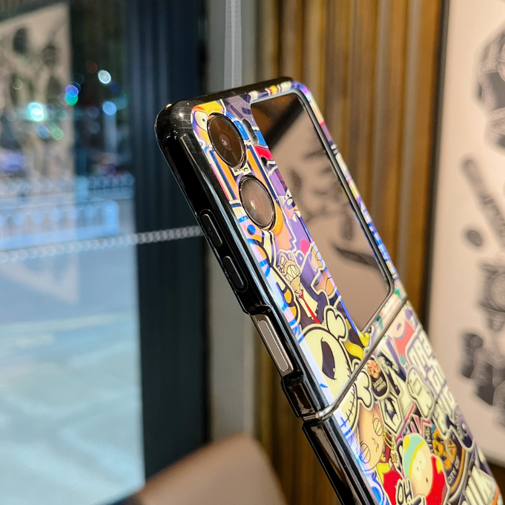 Ốp Bao Da Điện Thoại Nắp Lật Mềm Mỏng Họa Tiết Tranh Vẽ Màu blu-ray Cho OPPO FIND N2 N3 FLIP Ốp