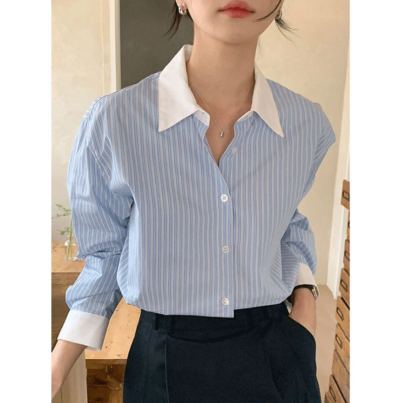 Áo Sơ Mi Nữ Dài Tay Dáng Rộng Phong Cách Hàn Quốc Baju Baju Wanita Lengan Panjang Hàng Mới Có Sẵn