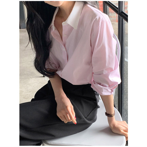 Áo Sơ Mi Nữ Dài Tay Dáng Rộng Phong Cách Hàn Quốc Baju Baju Wanita Lengan Panjang Hàng Mới Có Sẵn