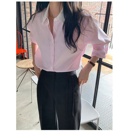 Áo Sơ Mi Nữ Dài Tay Dáng Rộng Phong Cách Hàn Quốc Baju Baju Wanita Lengan Panjang Hàng Mới Có Sẵn
