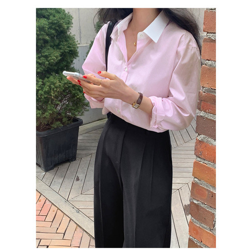 Áo Sơ Mi Nữ Dài Tay Dáng Rộng Phong Cách Hàn Quốc Baju Baju Wanita Lengan Panjang Hàng Mới Có Sẵn