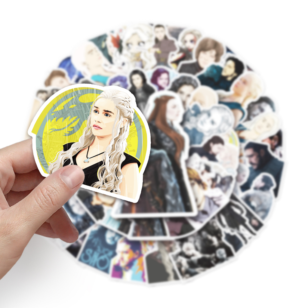Bộ 50 Miếng Dán Trang Trí Xe Hơi Chống Thấm Nước Hình Game of ThRONES Độc Đáo DIY