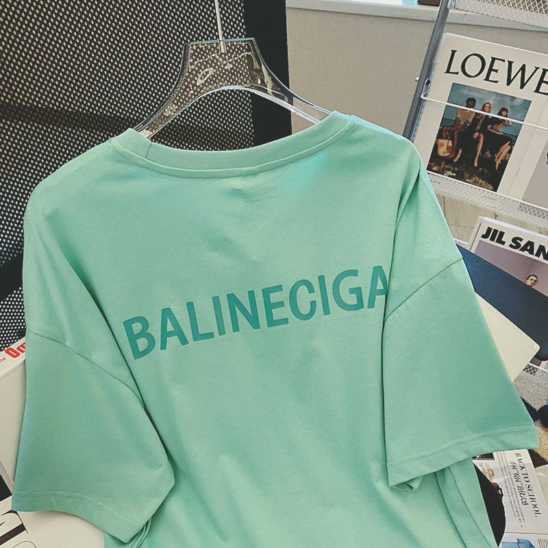 Áo Thun Ngắn Tay oversize Thêu Chữ Mới