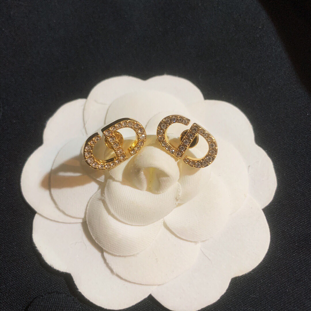 Bông Tai Mạ Vàng 18K Hình Chữ D Thời Trang