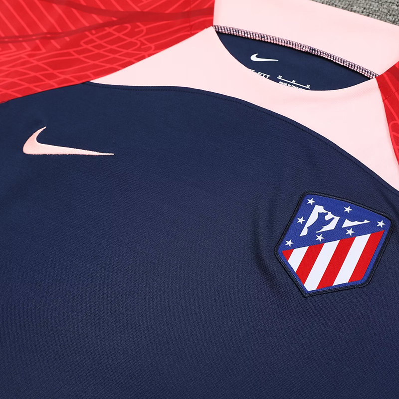 Bộ Quần Áo Đá Banh Tay Ngắn Màu Xanh Dương Size S-2XL 2023-24 Atletico Madrid