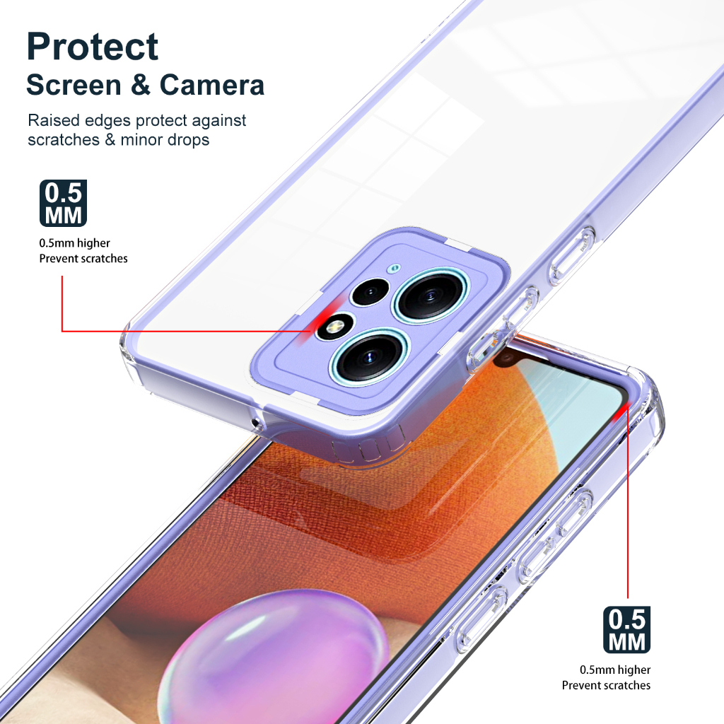 Xiaomi Mi 11 Lite Poco X5 X5 Pro Redmi Note 9s 9 Pro Redmi 9C 10A Redmi 12C Note 12 4G 5G Note 12 Pro 5G Note 12 Pro Plus Note 11 11s Clear TPU Color PC Frame Phone Case