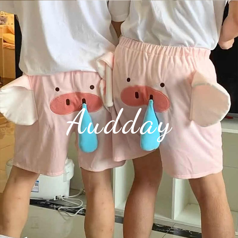 Quần Ngủ Ngắn In Hình Chú Voi Dumbo Dễ Thương Cho Cặp Đôi