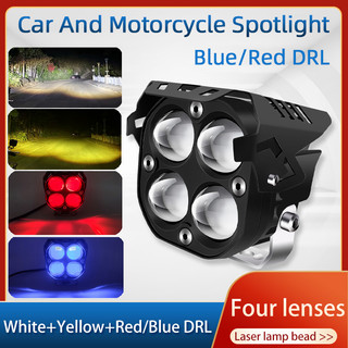 Thanh đèn led drl hình vuông 3inch màu đỏ / xanh dương 4x4 chuyên dụng cho xe hơi / xe máy