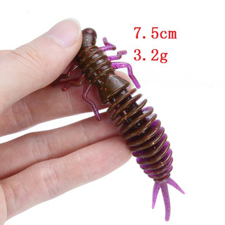 Set 5 mồi giả nhử cá mềm 7.5cm 3.2g gắn kèm móc câu