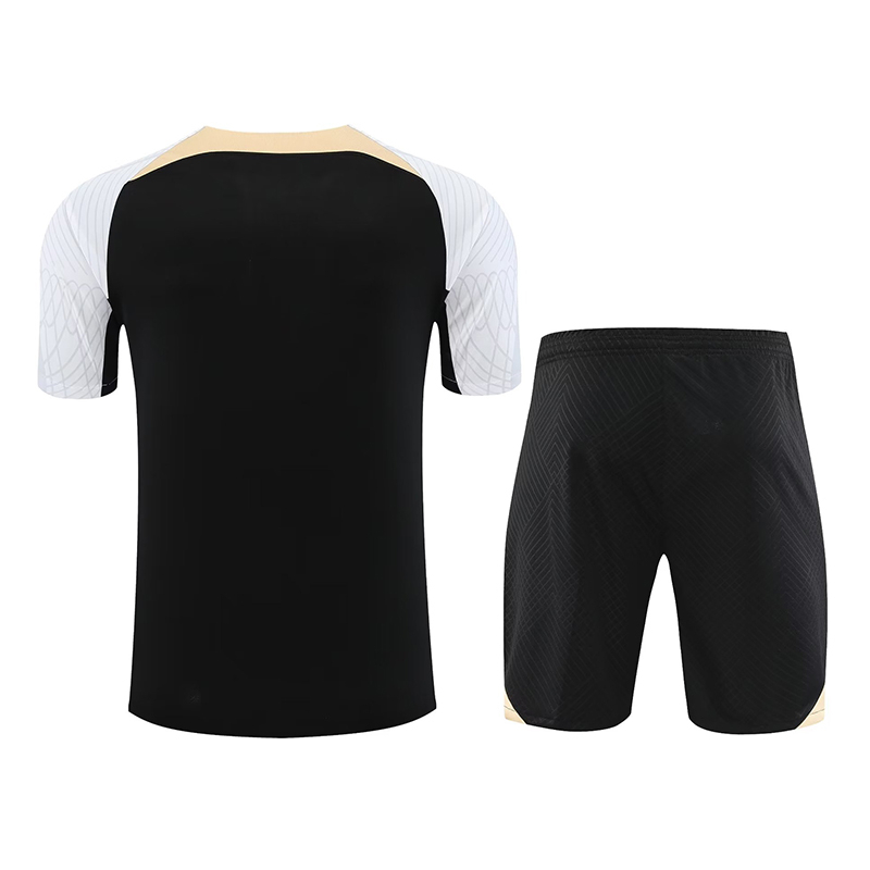 Bộ Quần Áo Đá Banh Tay Ngắn Màu Đen Size S-2XL 2023-24