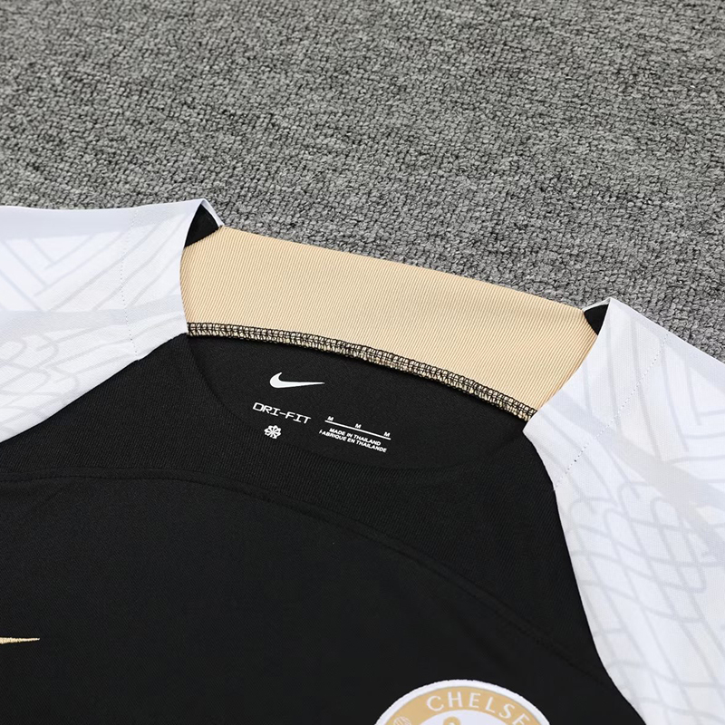 Bộ Quần Áo Đá Banh Tay Ngắn Màu Đen Size S-2XL 2023-24