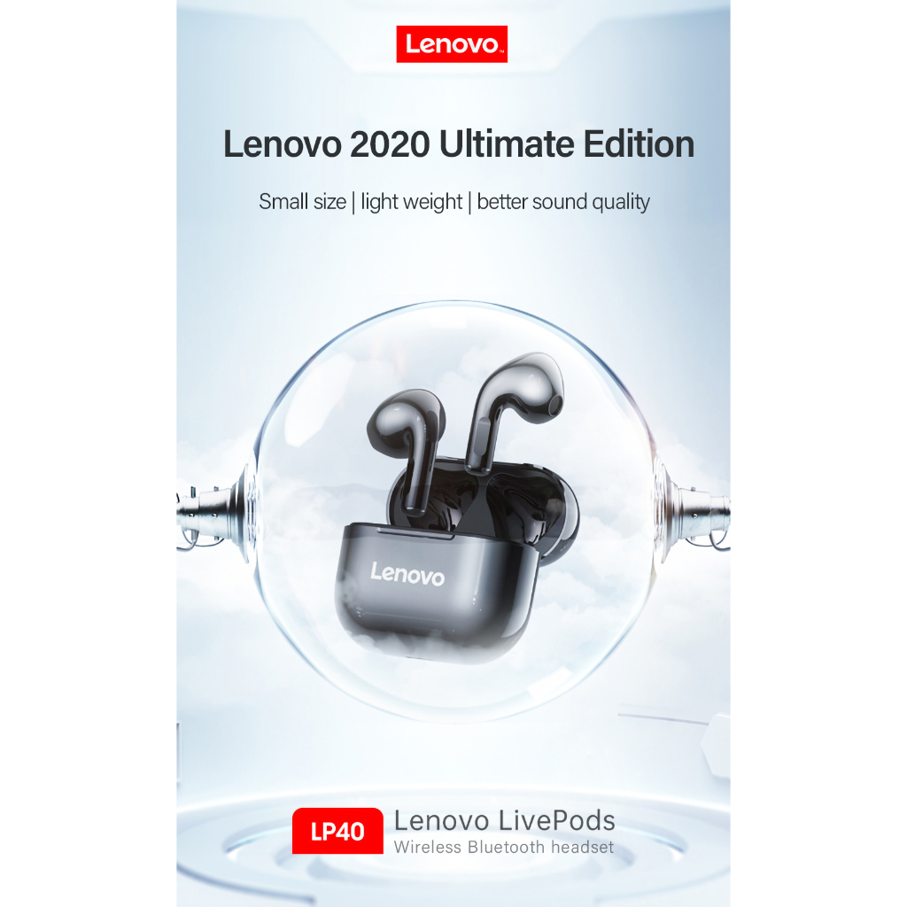 Tai Nghe Không Dây Bluetooth 5.0 Giảm Tiếng Ồn 230mAH Lenovo LP40 TWS