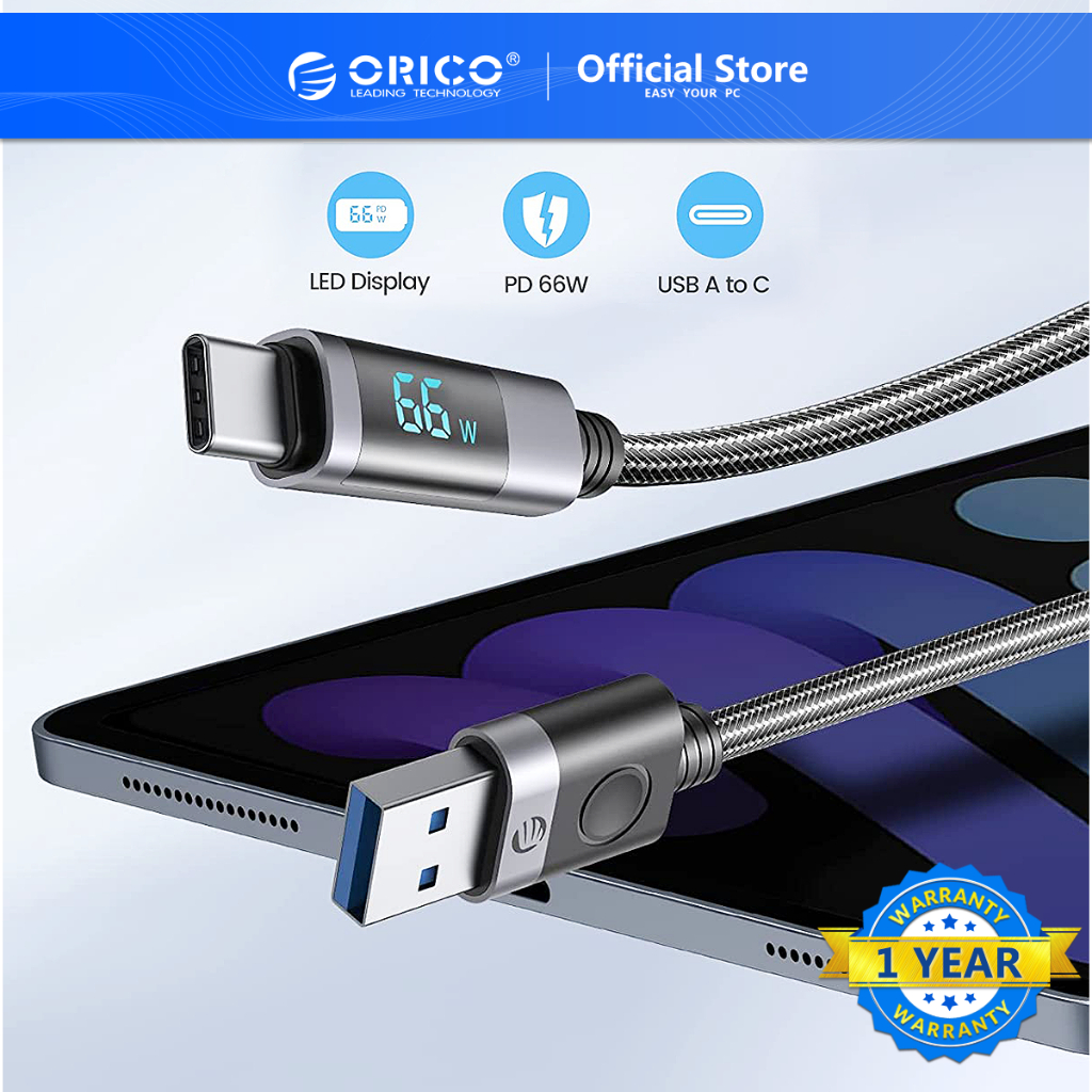 Dây cáp sạc ORICO USB ORICO 66W 6A có đèn LED cho Huawei P40 Xiaomi Mi 10 Samsung S2 (LDA2C)