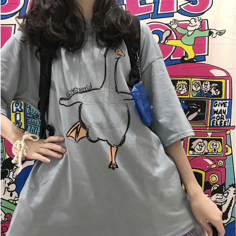 Áo Thun Nữ Tay Ngắn Dáng Rộng Phong Cách Hàn Quốc Dễ Thương