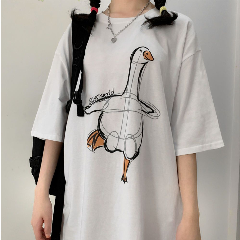 Áo Thun Nữ Tay Ngắn Dáng Rộng Phong Cách Hàn Quốc Dễ Thương