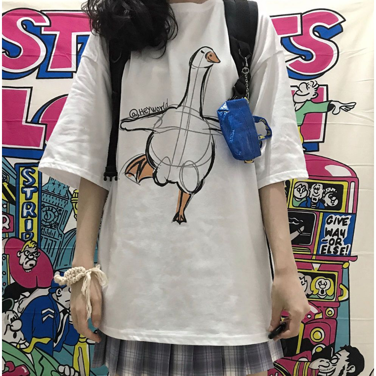 Áo Thun Nữ Tay Ngắn Dáng Rộng Phong Cách Hàn Quốc Dễ Thương