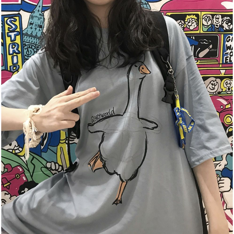 Áo Thun Nữ Tay Ngắn Dáng Rộng Phong Cách Hàn Quốc Dễ Thương