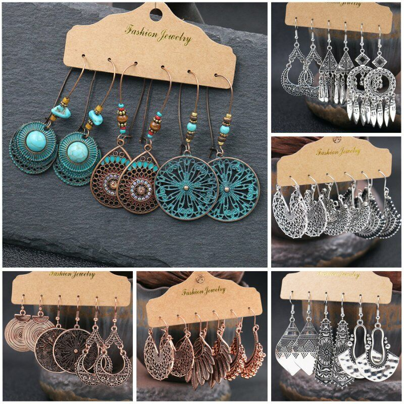 Bông Tai 3 Tầng Phối Tua Rua Phong Cách Bohemian Dễ Thương Chất Lượng Cao