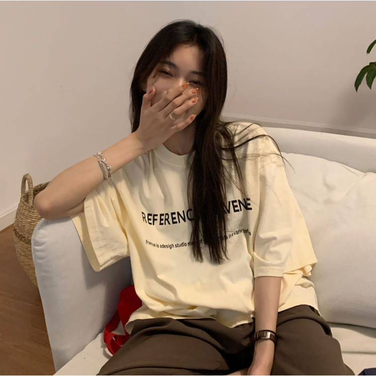 Áo Thun Tay Ngắn Dáng Rộng Phong Cách Harajuku Hàn Quốc Thời Trang Mùa Hè Cho Nữ