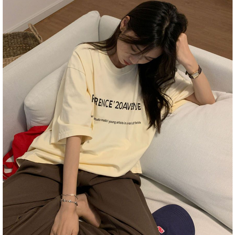 Áo Thun Tay Ngắn Dáng Rộng Phong Cách Harajuku Hàn Quốc Thời Trang Mùa Hè Cho Nữ