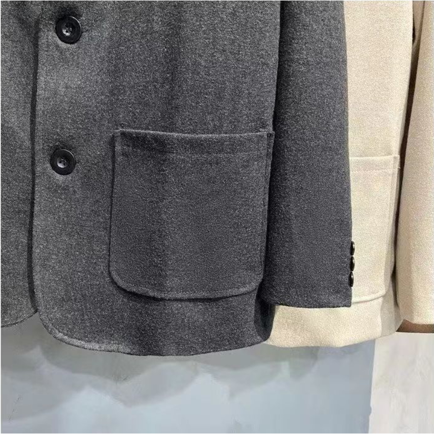 Áo Khoác Vest Len Dày Cao Cấp Cài Một Hàng Nút Cài Thời Trang Hàn Quốc Cho Nam