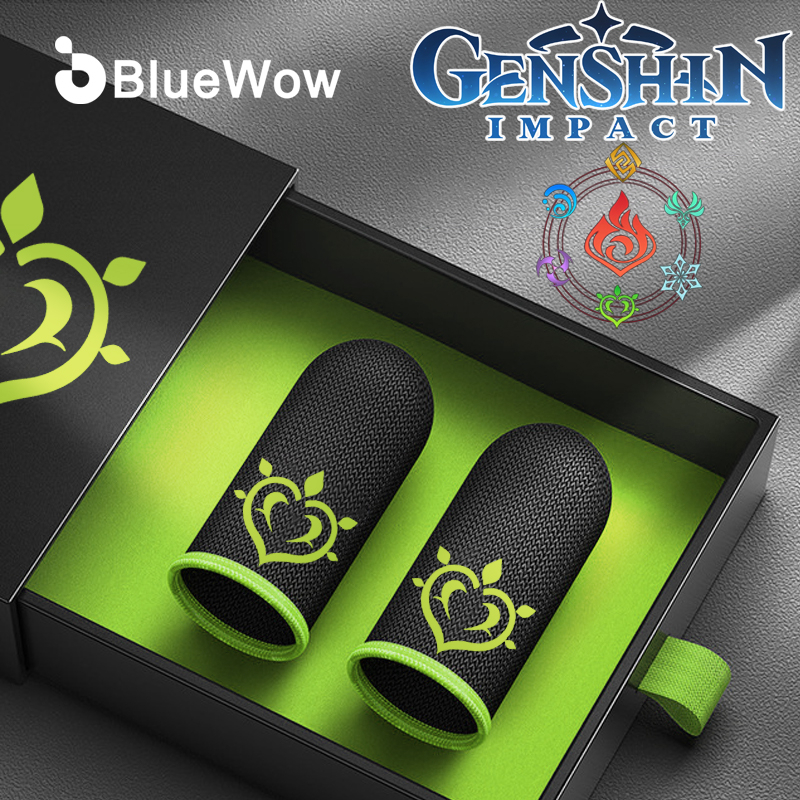 Cũi ngón tay BLUEWOW Dendro chống mồ hôi điều khiển chơi game màn hình cảm ứng trên điện thoại cho PUBG Genshin