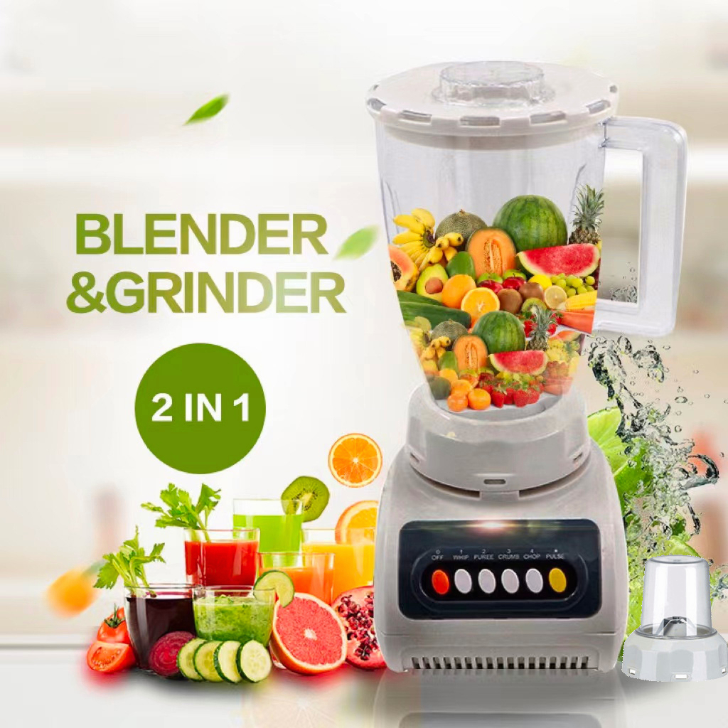 Máy xay sinh tố đa năng 1.5L 300W Máy ép trái cây 2 cối 5 chế độ xay công suất lớn thịt, rau củ quả, thức ăn trẻ em, sinh tố, nước ép