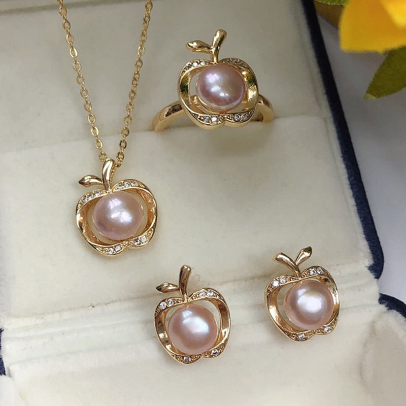 Bộ Trang Sức Ngọc Trai Tự Nhiên Thời Trang Dành Cho Nữ